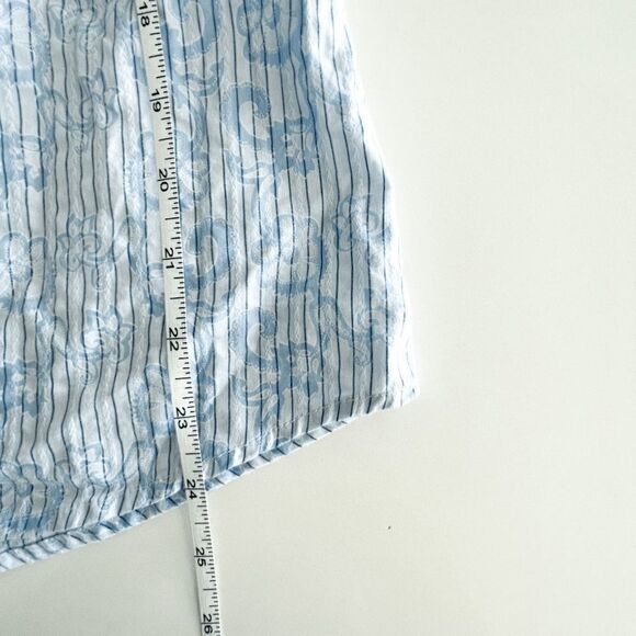 Brooks & Dunn Collection Womens Panhandle Slim Snap Up Stripes Blue White Large - Picture 6 of 9